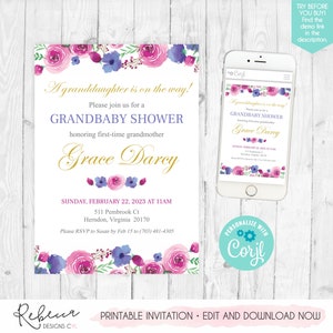 Grandmother Baby Shower Invite Grandbaby Shower Invitation Grandma Baby Shower Granmom Shower Invite Printable Invitation Grandma To Be 313 image 3
