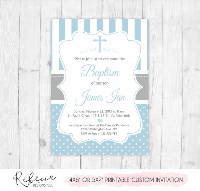 boy baptism invitation first