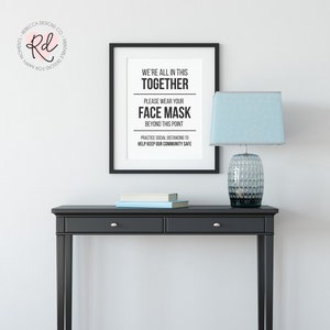 Face Mask Must Be Worn Sign Face Mask Sign Printable | Etsy