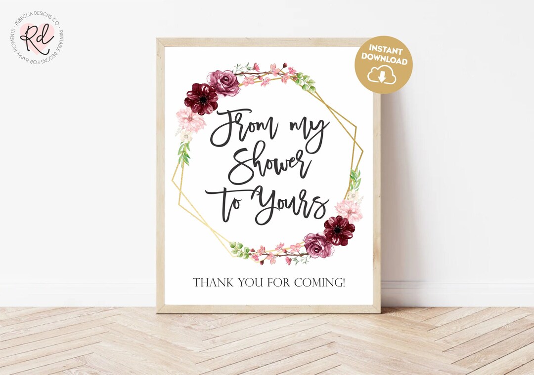 From My Shower to Yours Sign Printable Bath Bomb Favors Sign Bridal ...