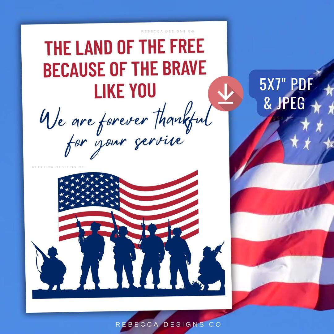 Thank You Veterans Day Card Memorial Day Card Thank You for Your