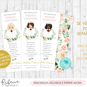 Invitacion de comunion niña imprimible fiesta primera comunion nina invitacion rosa first communion girl in spanish comunion en español image 3