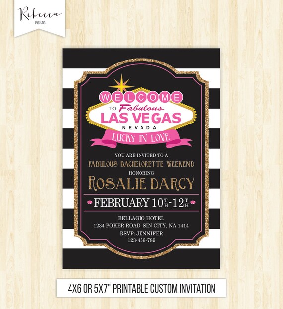Bachelorette Weekend Invitation Vegas Weekend Invite Las Vegas