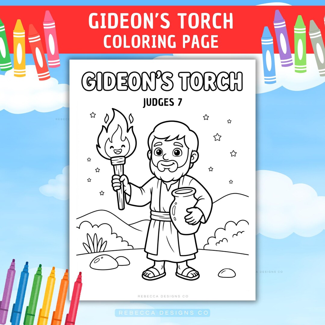 Gideon's Torch Coloring Page Gideon Bible Activity for Kids Bible Story ...