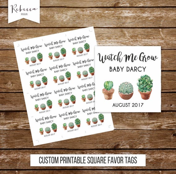 Watch me grow favor tags succulent favor tags plants favor tags printable wedding favor tags baby shower favor tags succulent favors 279 Il_570xn