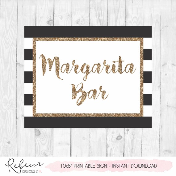 Margarita bar sign printable margaritas station bridal shower