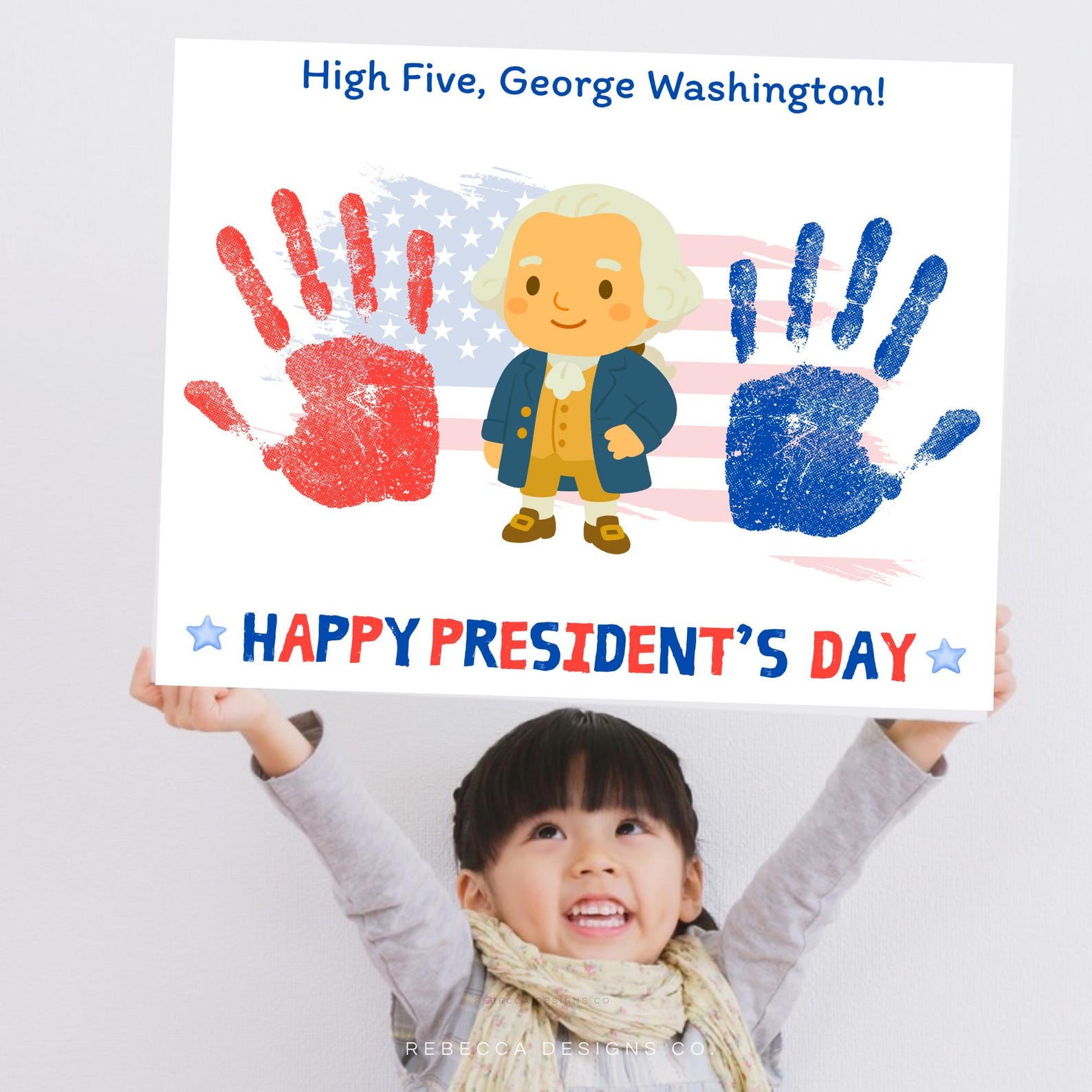 Presidents Day Handprint Craft George Washington Presidents Day ...
