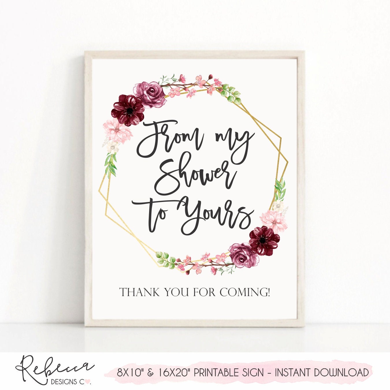 From my shower to yours sign printable bath bomb favors sign | Etsy
