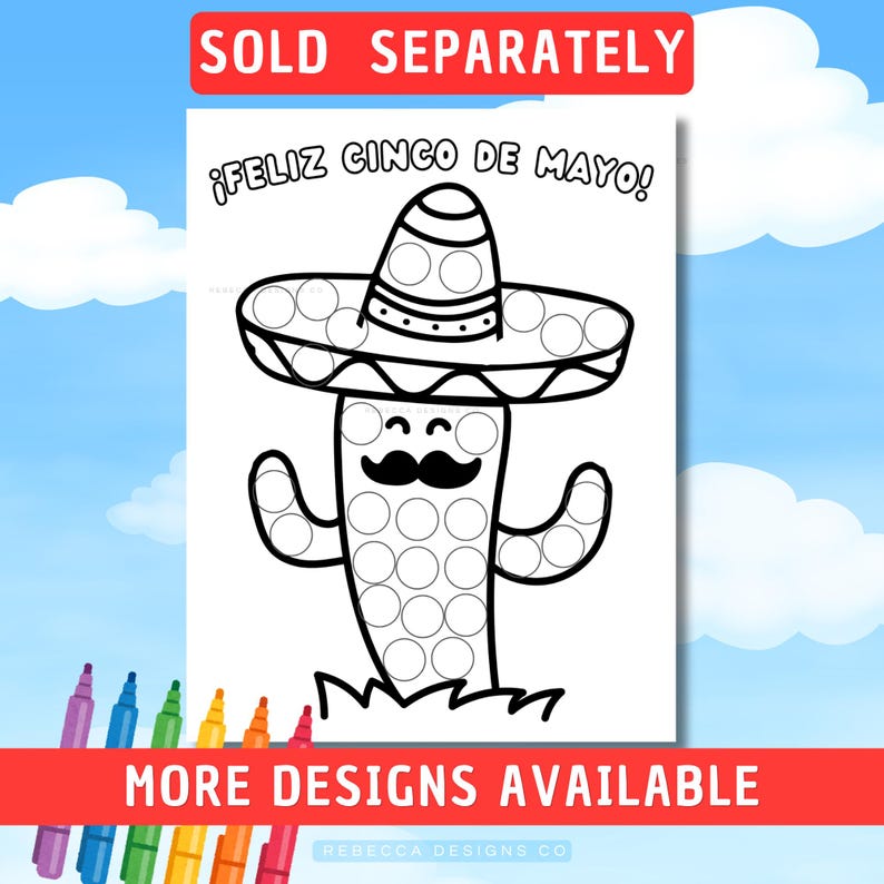 5 De Mayo Dot Marker Craft Cinco De Mayo School Craft Printable Craft ...