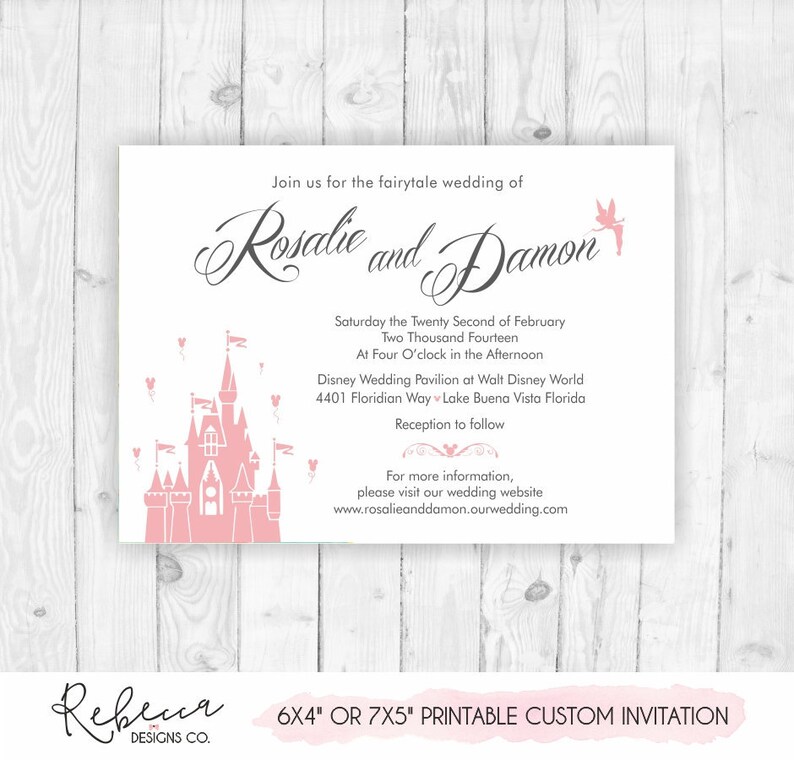 Fairytale Wedding Invitation Printable Castle Invite Magic Etsy