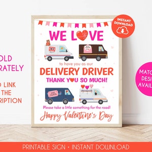 Delivery Driver Snacks Sign Happy Valentine's Day Thank You Treat ...