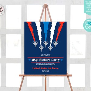 Air Force retirement welcome sign military retirement sign Army welcome sign template Army retirement party decor fighters aircraft sign 328 image 2