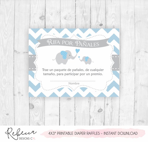 Diaper Raffles Spanish Rifas Para Pañales Baby Shower in 