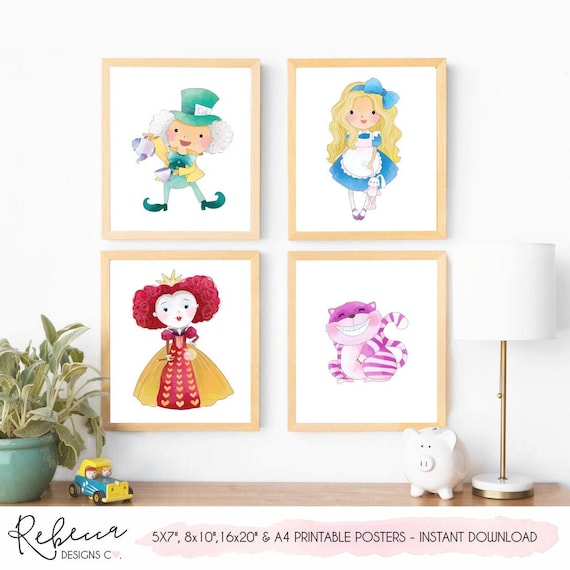 Alice inside wonderland posters printable symptoms Alice nursery image regarding Printable Alice in Wonderland identified as Alice inside of wonderland posters printable signs or symptoms Alice nursery