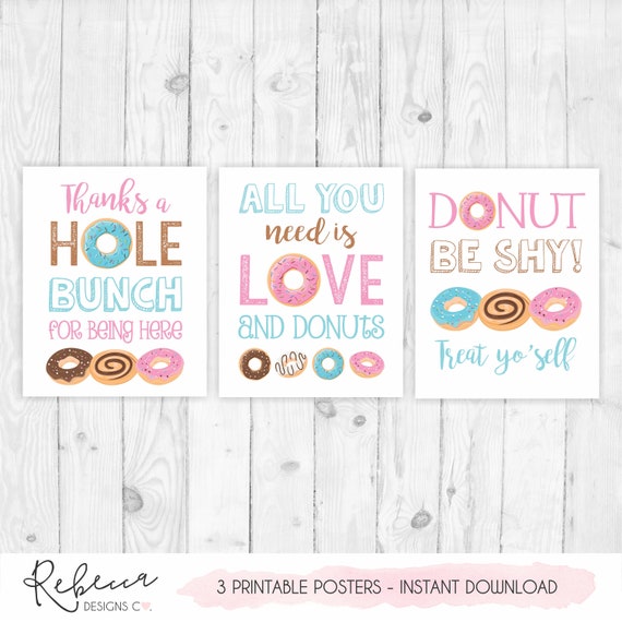 Donuts signs donut bundle printable donut party signs donut birthday ...