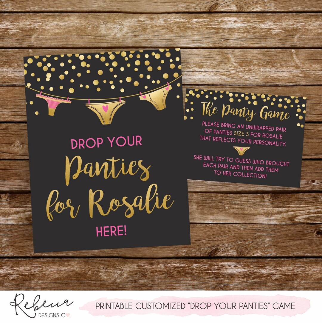 Drop Your Panties Sign Panty Game Printable Sign Bridal Shower - Etsy