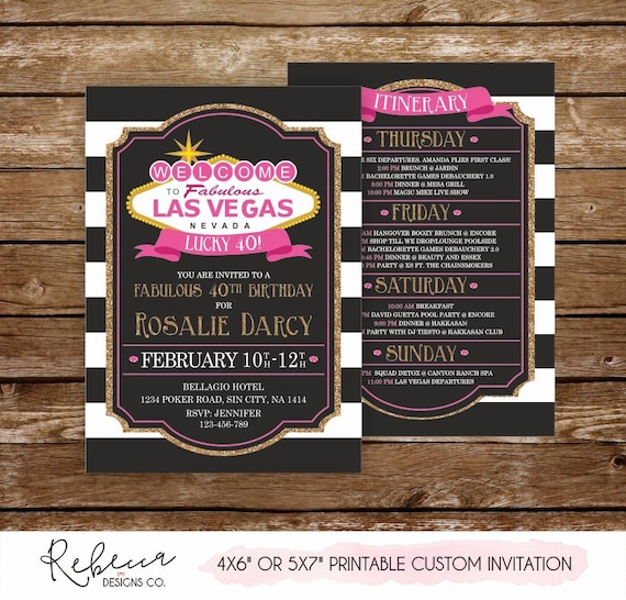 Vegas birthday invitation vegas weekend itinerary vegas weekend invite