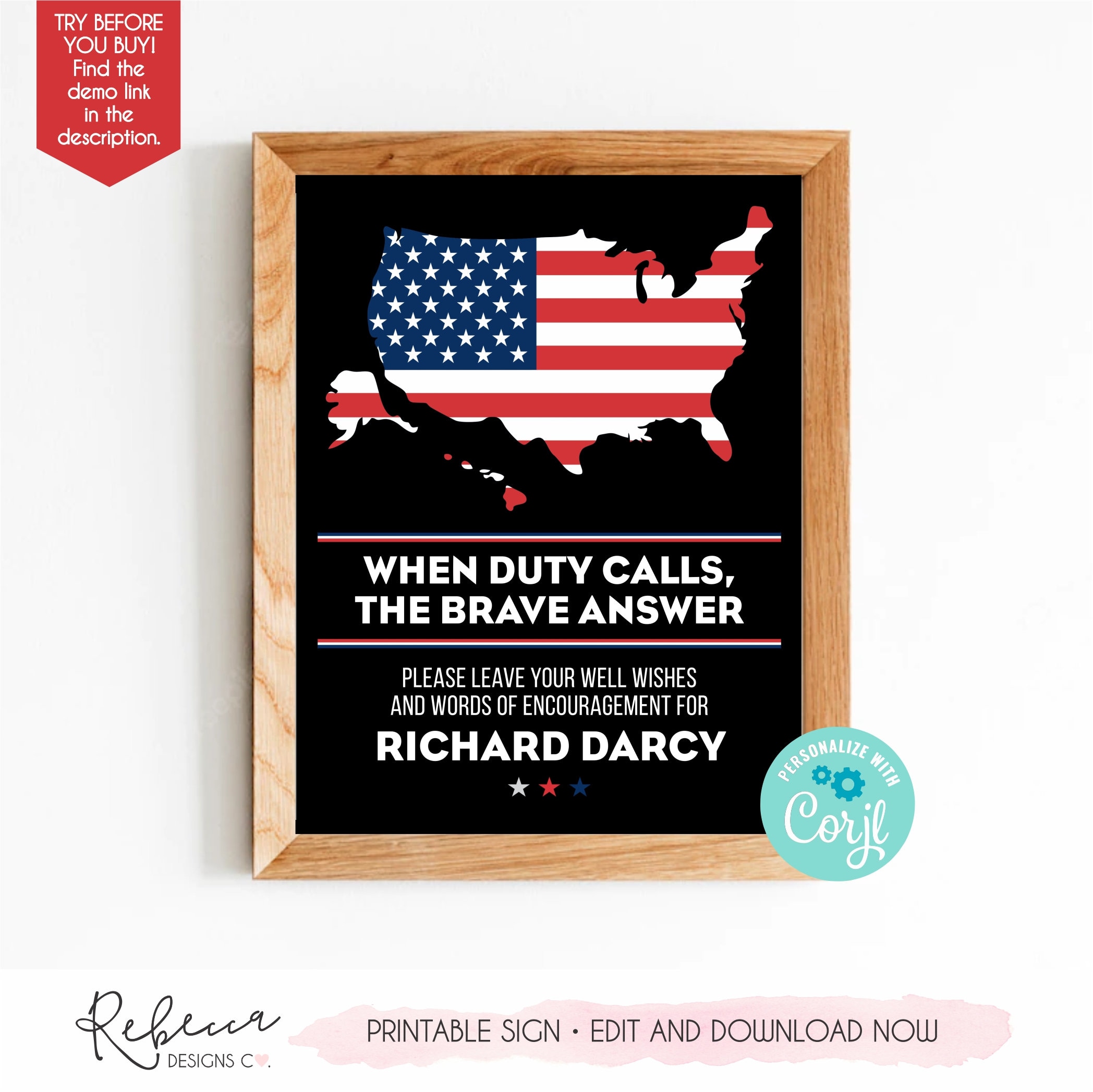 Goodbye Sign Army Military Encouragement Going Away Party Sign Printable Deployment Party ...