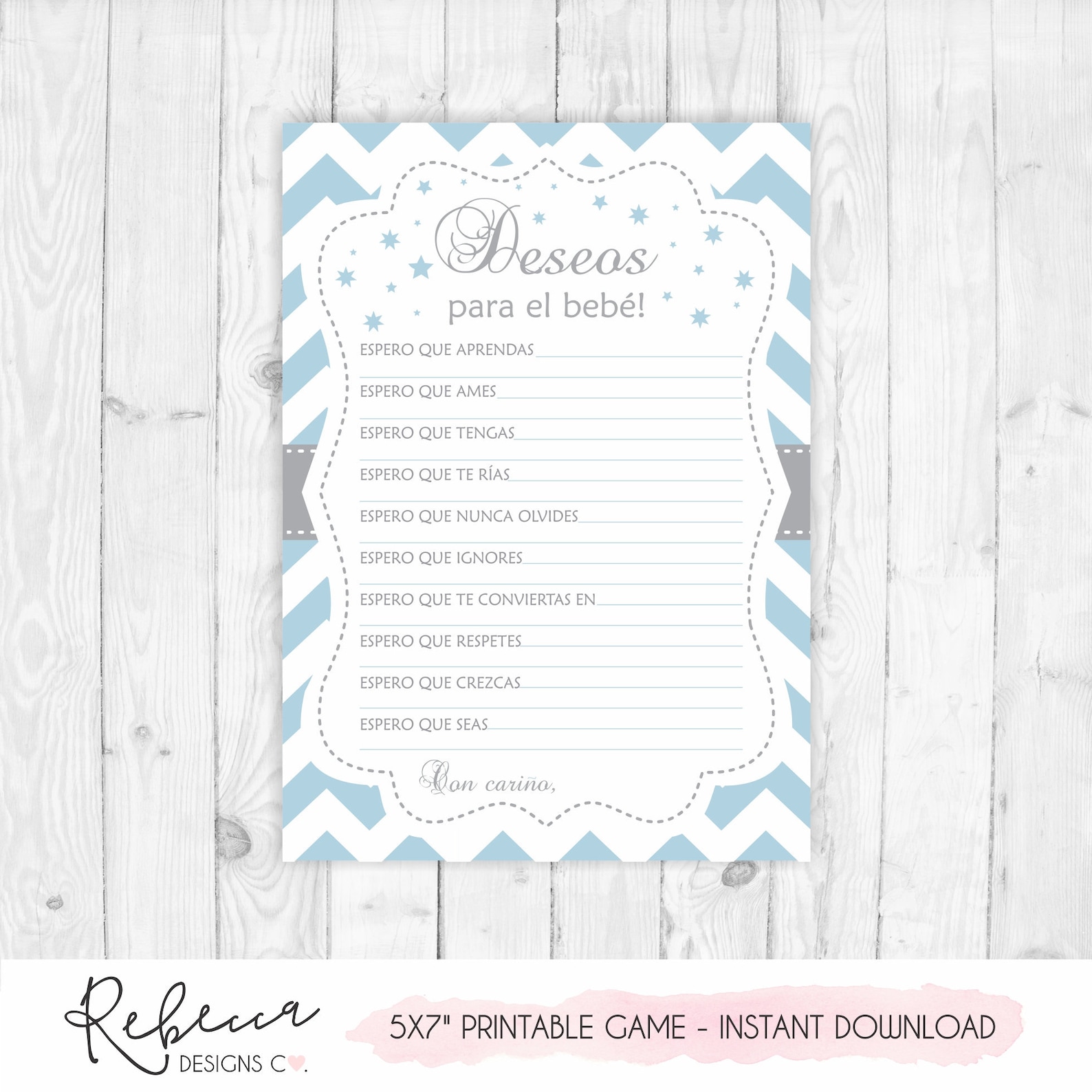 Deseos para el bebe baby shower wishes for baby in spanish Etsy México