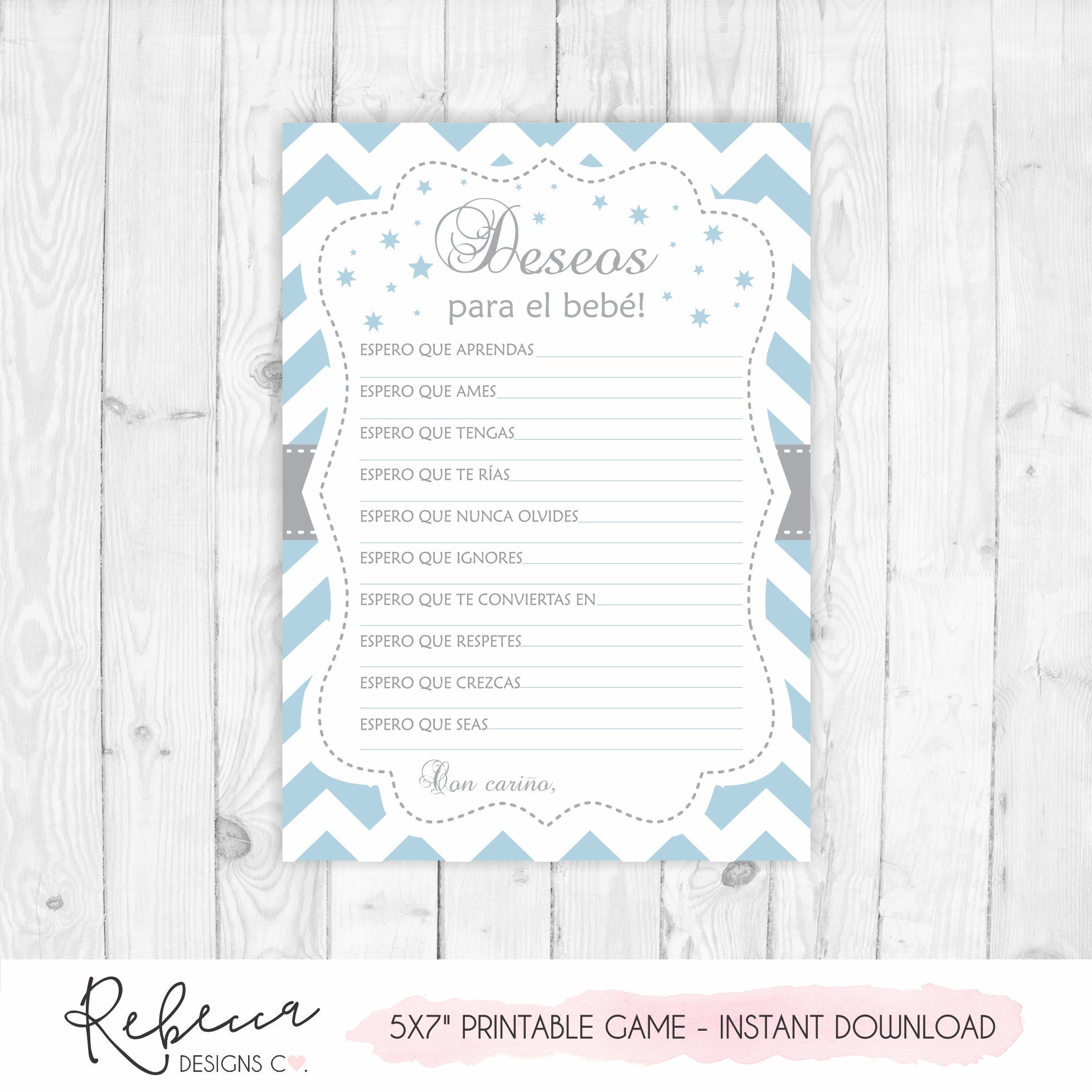 Deseos para el bebe baby shower wishes for baby in spanish Etsy México