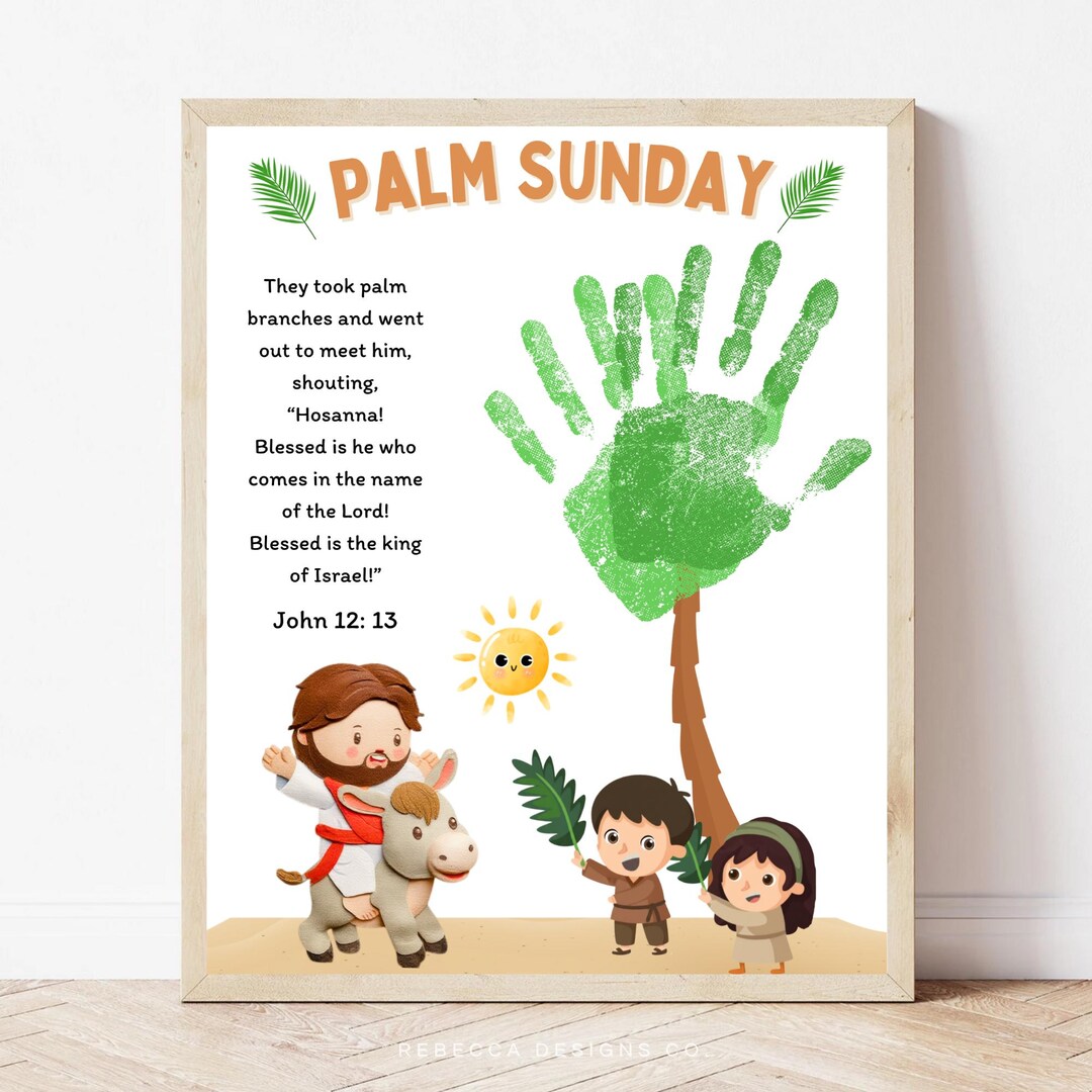 Palm Sunday Handprint Craft Easter Handprint Art Holy Week Crafts ...