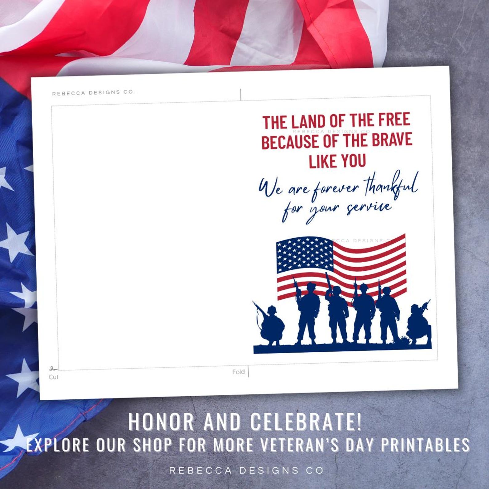 Thank You Veterans Day Card Memorial Day Card Thank You for Your