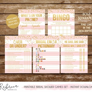 Over or Under Bridal Shower Game Printable Bachelorette Party Game Pink ...