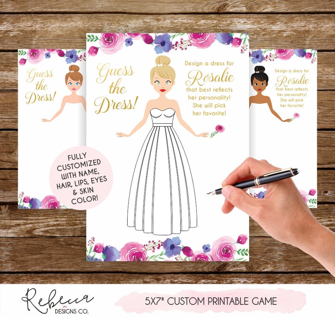 Guess the Dress Game Printable Draw the Dress Say Yes to the - Etsy