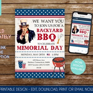 Labor Day Cookout Invitation Labor Day BBQ Invitation Template Labor Day Party Labor Day Invite Labor Day Birthday Labor Day Printable Flyer image 3