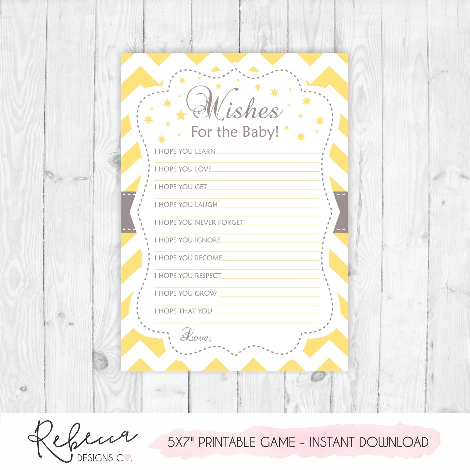 Wishes for Baby Baby Shower Wishes for Baby Printable Wishes - Etsy