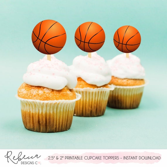 Basketball Cupcake Toppers Basketball Toppers Printable - Etsy Denmark
