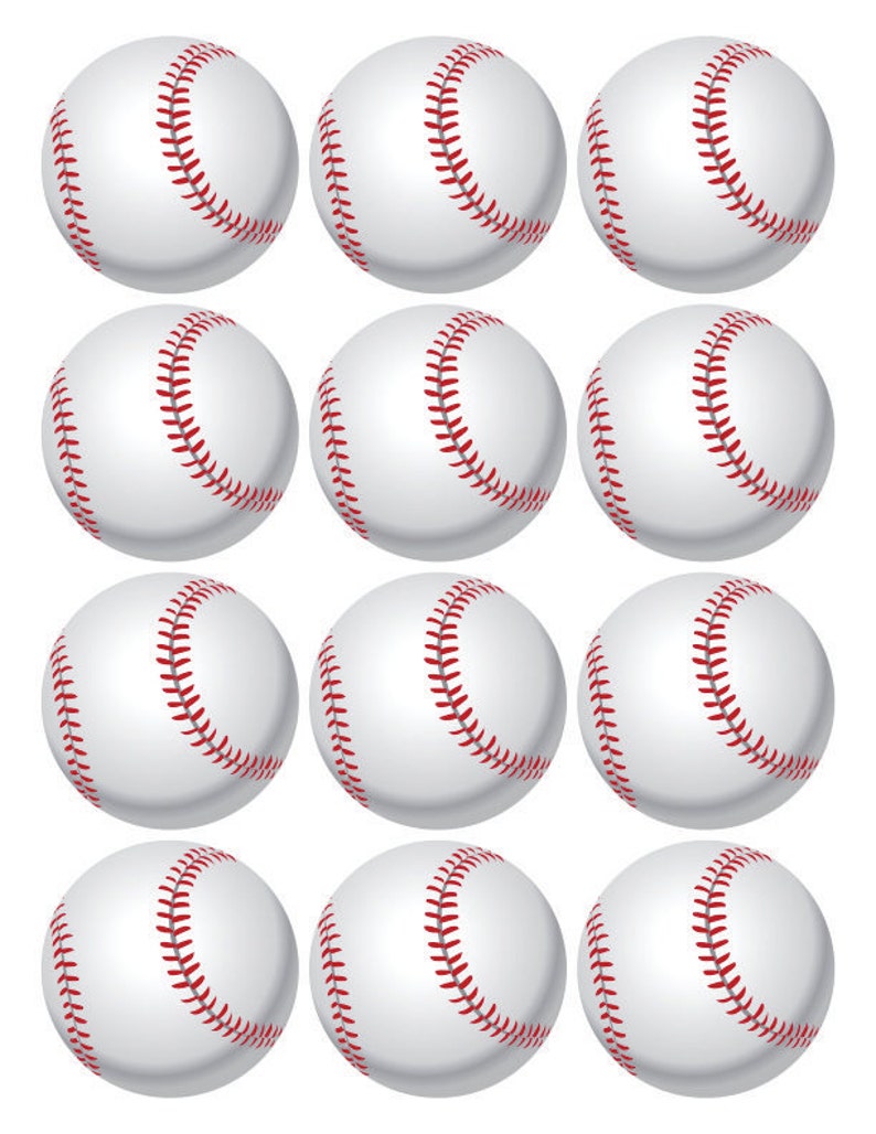 Baseball Cupcake Toppers Baseball Toppers Printable Birthday - Etsy