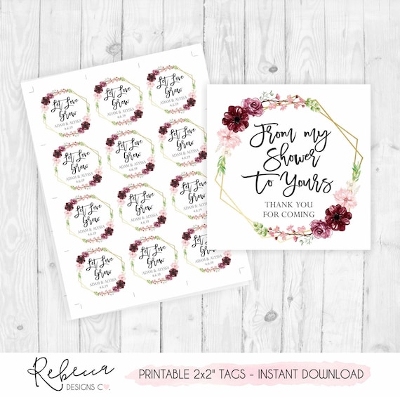 From My Shower to Yours Tags Printable Favor Tags Soap Tags - Etsy