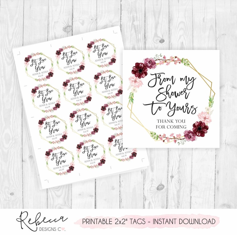 From My Shower to Yours Tags Printable Favor Tags Soap Tags - Etsy