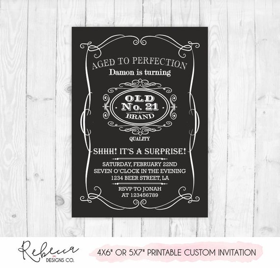 Surprise birthday invitation man printable beer Invitation whisky party beer 21st birthday whiskey 40th birthday dirty thirty invite 136 Il_570xn