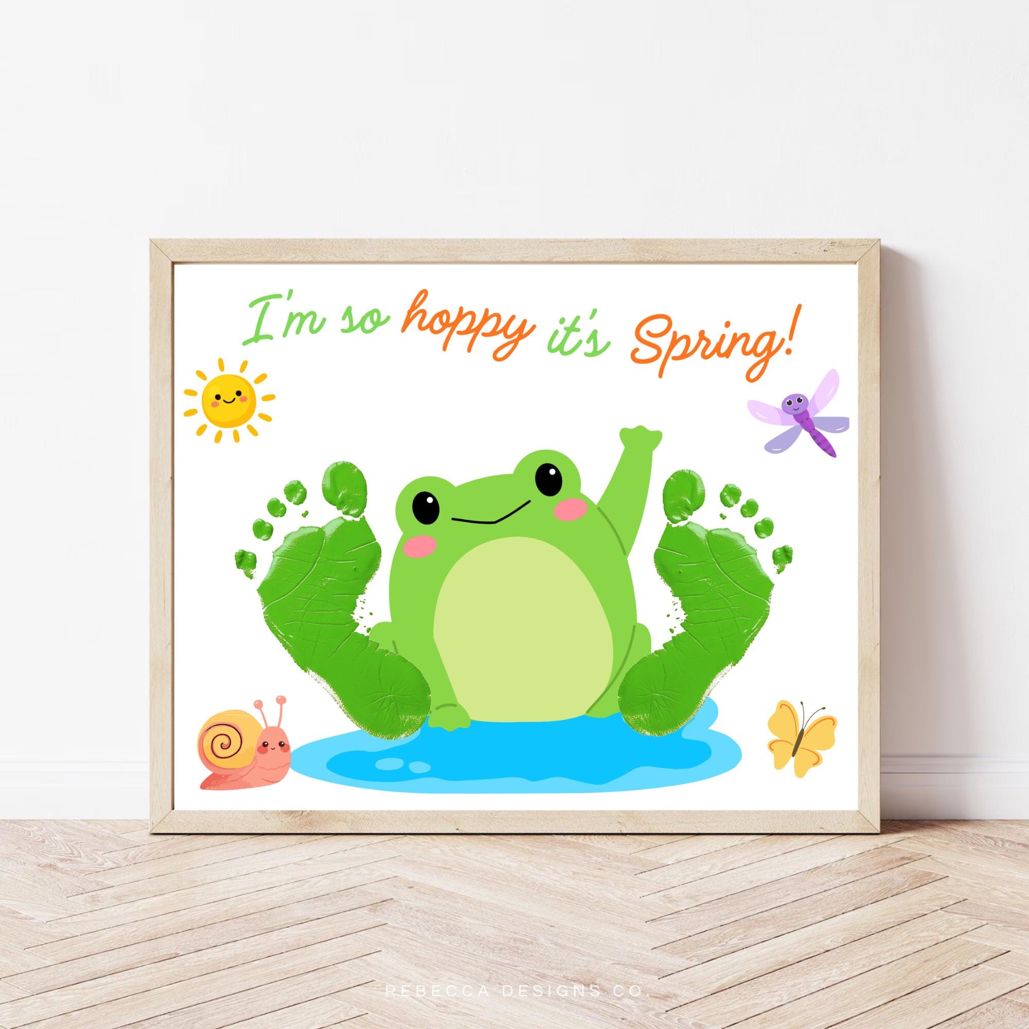 Spring Frog Footprint Craft Baby Frog Handprint Keepsake Kit…