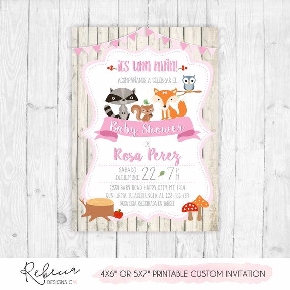 Invitacion Baby Shower Espanol Girl Shower in Spanish Etsy Norway