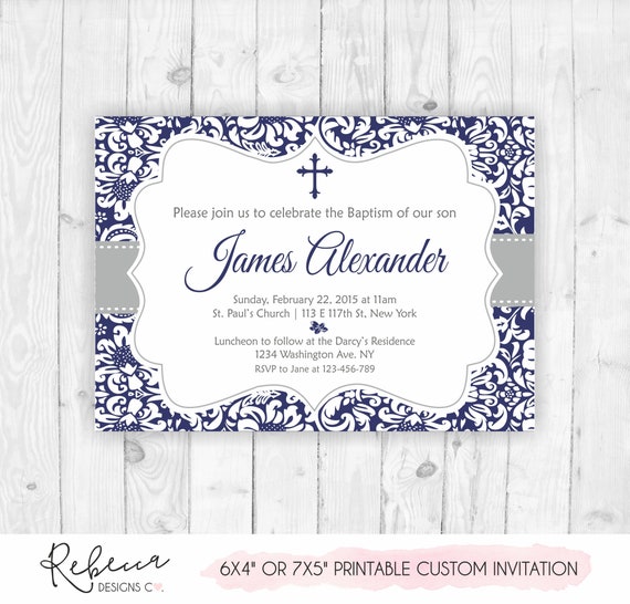 Christening invitation printable boy baptism invitation first communion boy invitation confirmation invitation baptism invitation 187 Il_570xn