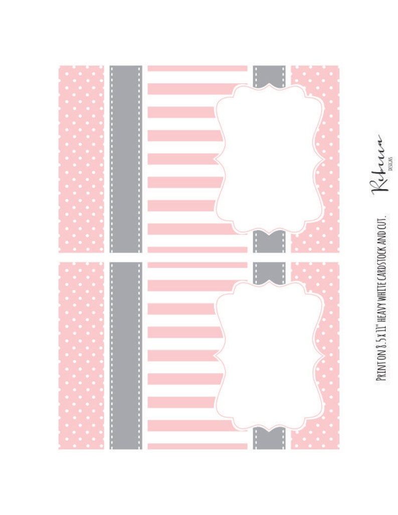 Pink Place Cards Printable Baby Shower Food Tents Baptism Pink Etsy