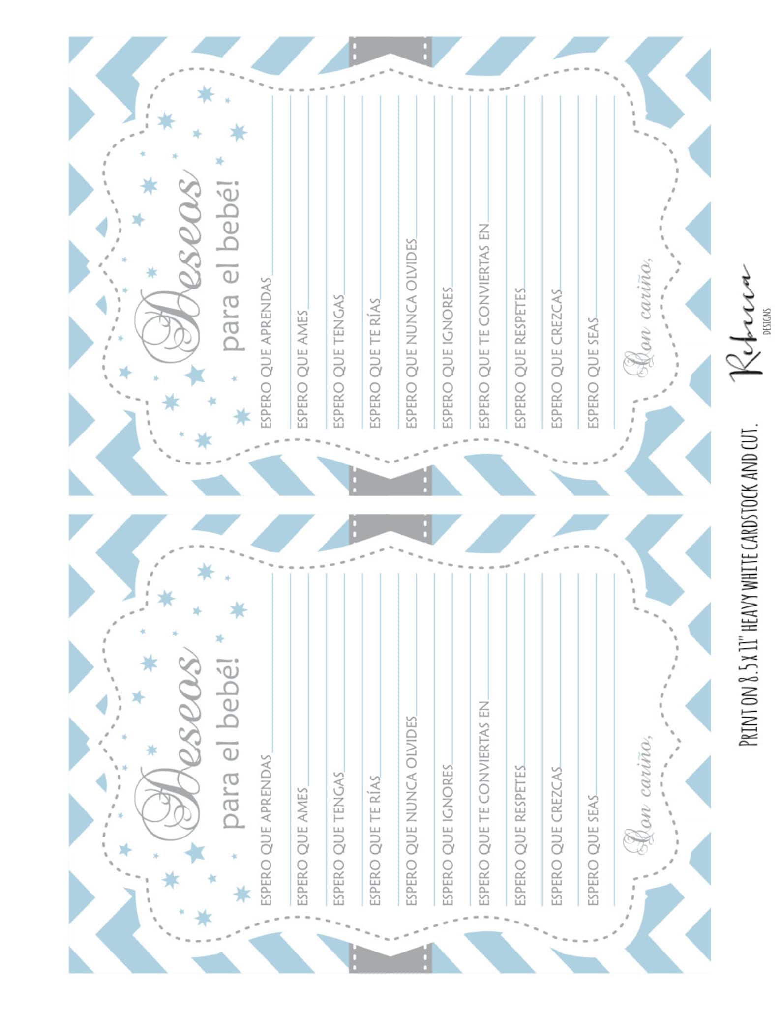 Deseos para el bebe baby shower wishes for baby in spanish Etsy México