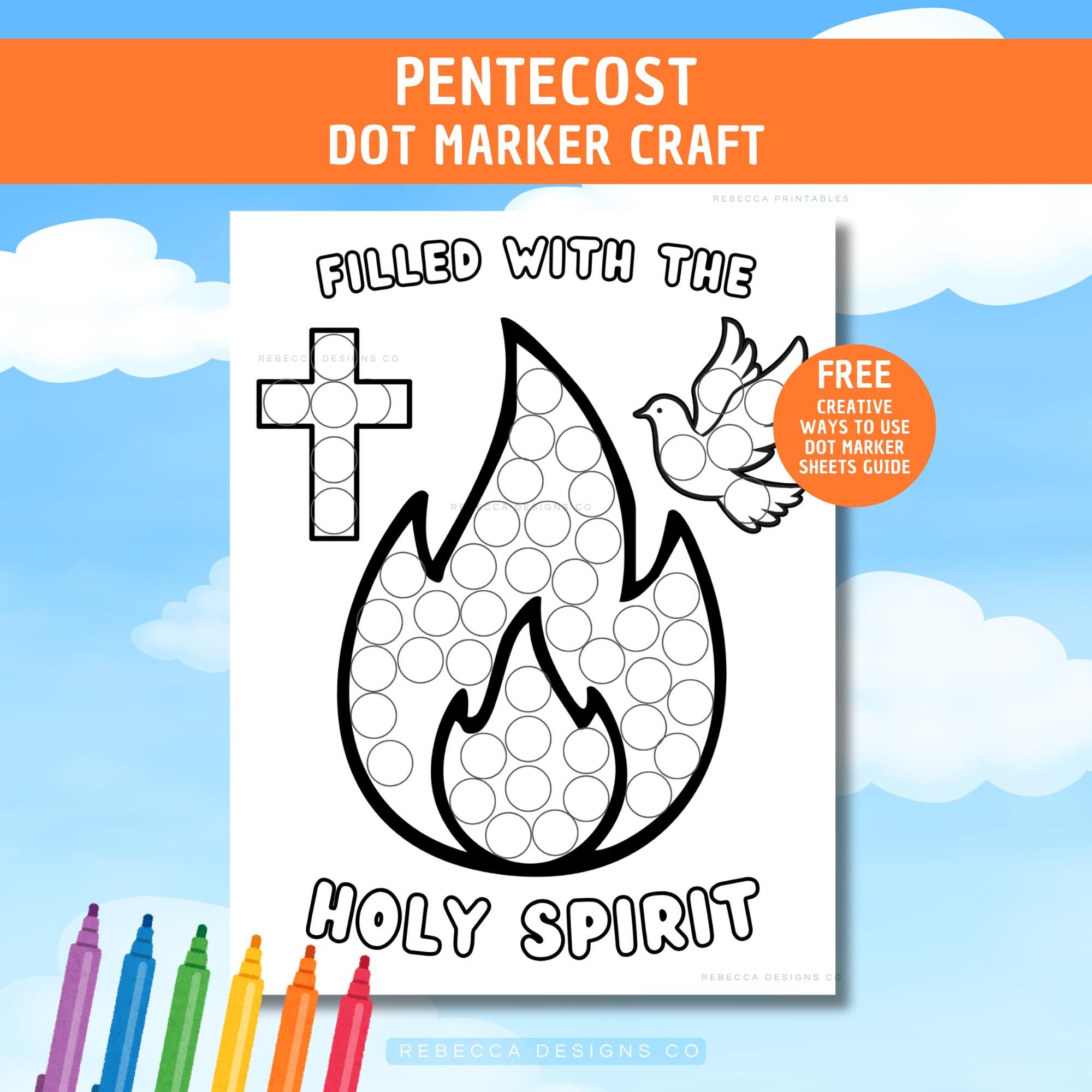 Pentecost Craft Printable Dot Marker Craft Toddlers Craft Sunday School ...