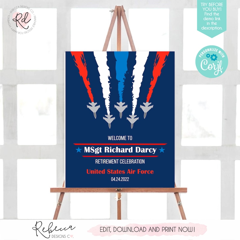 Air Force Retirement Sign Military Retirement Sign Etsy