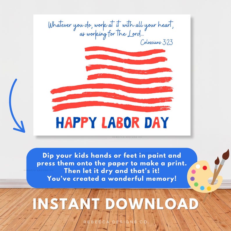 Christian Labor Day Handprint Craft Labor Day Activity for Kids Sunday ...