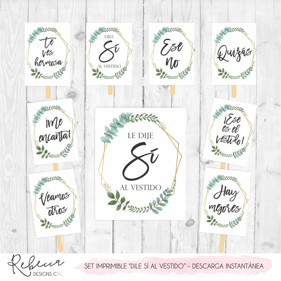 Say Yes to the Dress Signs in Spanish Printable Set Dile Si Al Vestido De  Novia Wedding Dress Shopping Cartel Vestido Novia Espaol 323 - Etsy