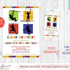 Ropes Course Invitation Obstacle Course Birthday Boy Zipline Invitation Rock Climbing Party Template Boy Parkour Birthday Invite Outdoor 303 image 5