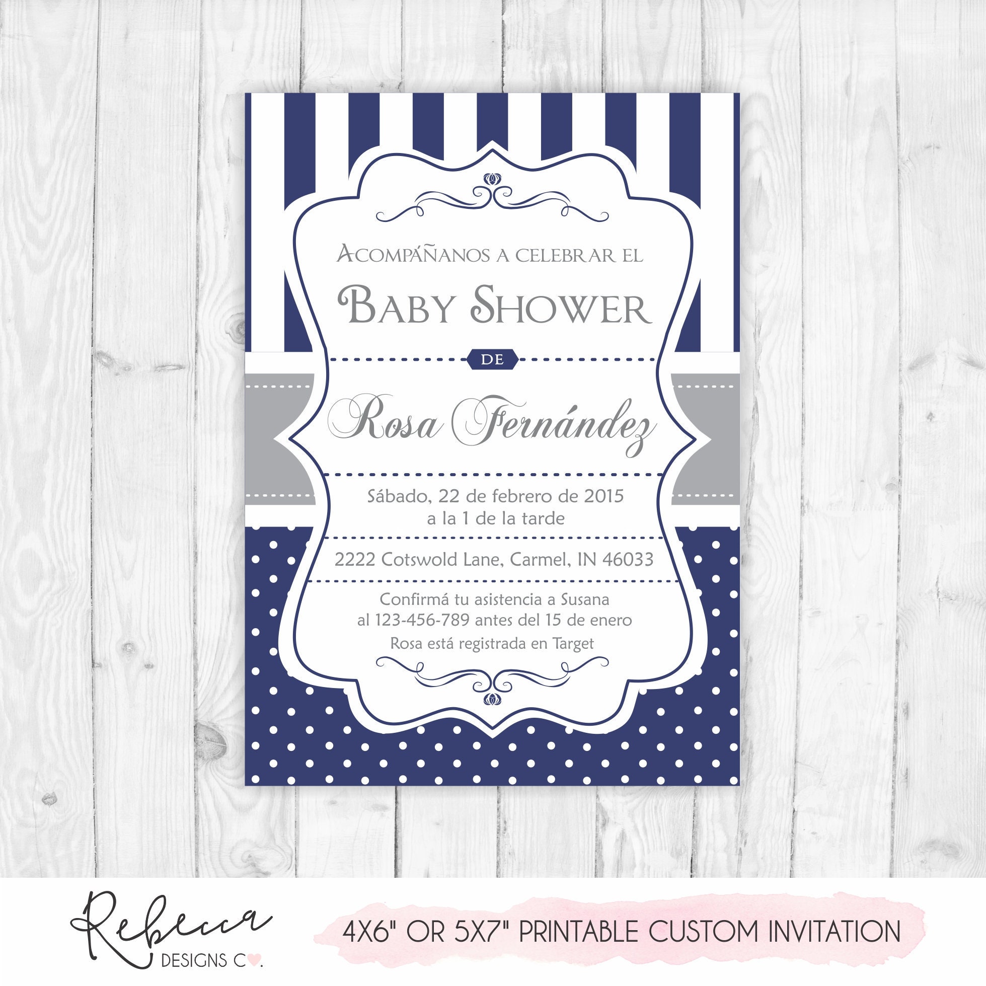 Shower Invitation in Spanish Boy Shower Spanish - Etsy