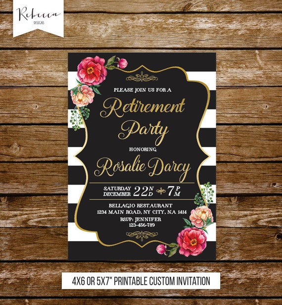 Retirement party invitation woman retirement invitation ...