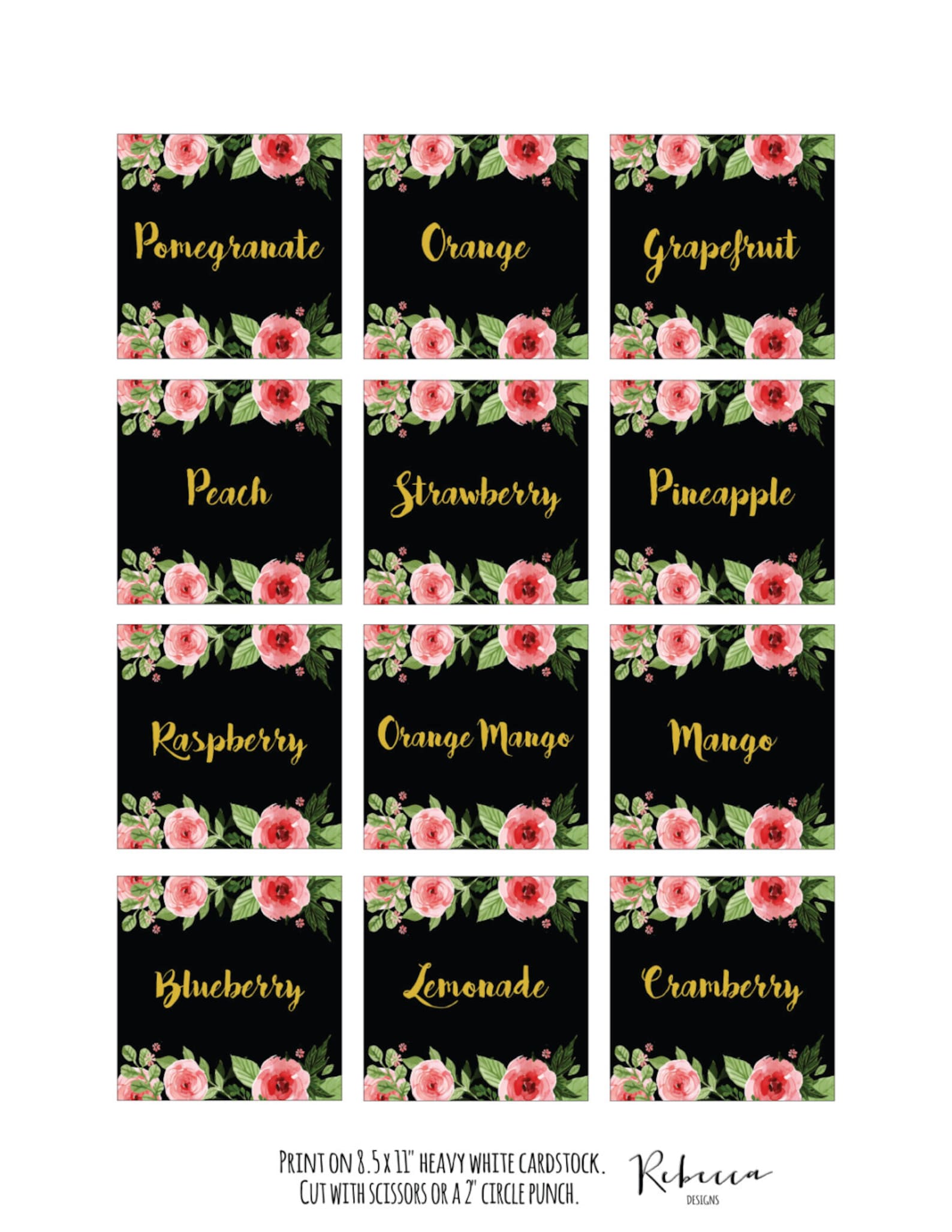 Mimosa Bar Sign Juice Labels Mimosa Bar Printable Sign Black - Etsy