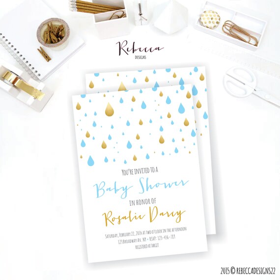 boy baby shower invitation coed baby shower invite baby shower brunch baby shower tea party turquoise gold baby shower sprinkle modern Il_570xn