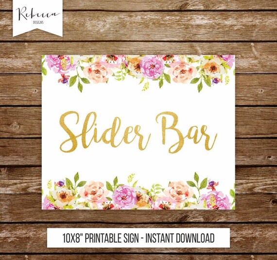 Slider bar sign bbq wedding sign build a burger sign wedding buffet sign food table sign burger bar sign printable wedding sign 237 Il_570xn